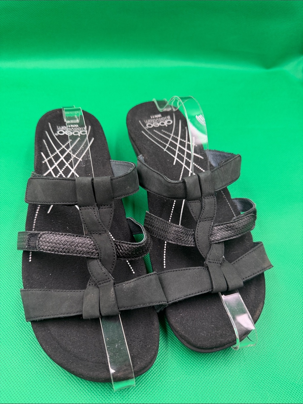 Abeo Black Multi-Strap Slide Sandals for Women